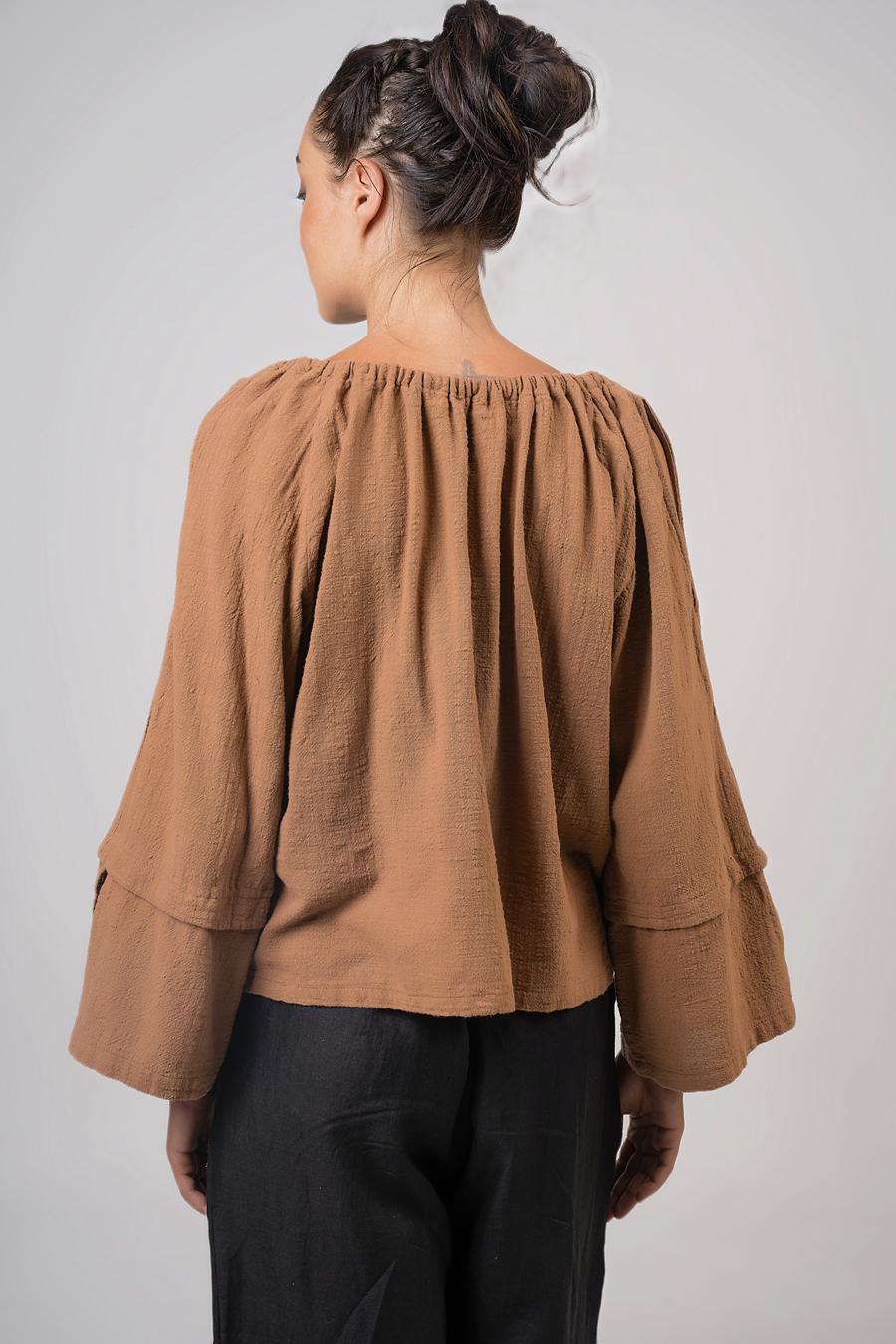 Blouse  and long sleeves Brown