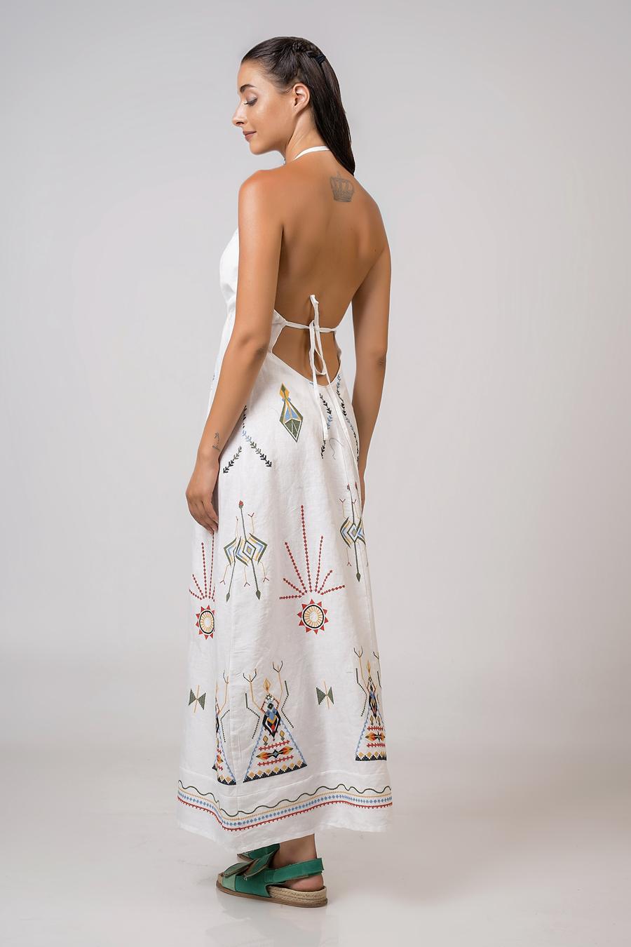 Halter maxi dress White