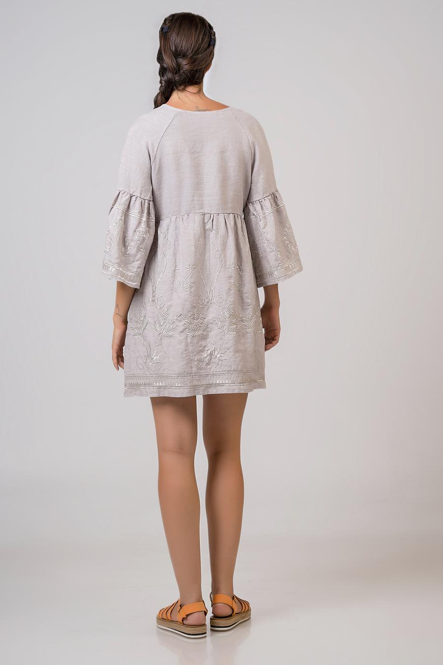 Short Dress with 3/4 sleeves Pouro - Silver